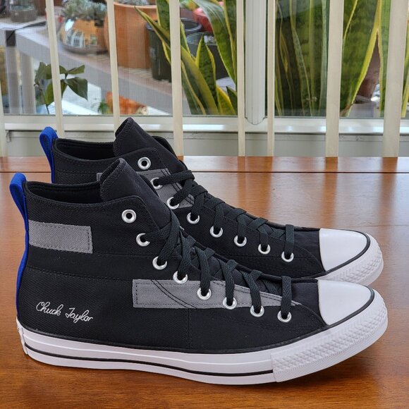 Converse Men's Chuck Taylor All Star Hi A02557C Black/Blue/White Size 11.5 - Picture 2 of 13